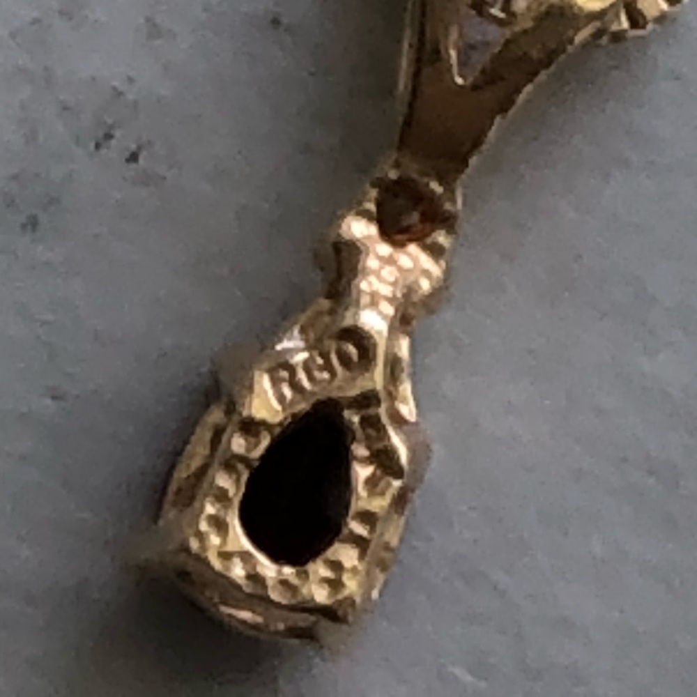 14K Spinel 585 Gold Necklace with Ruby teardrop stone - Picture 7 of 16